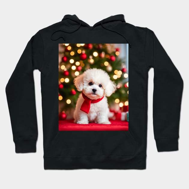 Bichon Frise Puppy Dog Christmas Hoodie by nicecorgi